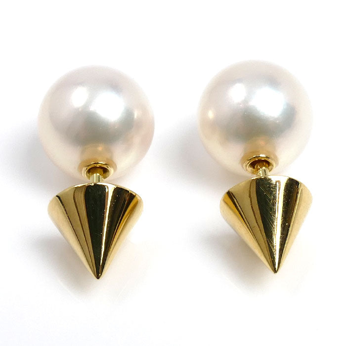 TASAKI タサキ K18YG イエローゴールド リファインド リベリオン ピアス E-3660-18KYG アコヤパール約7.5mm 2.5g レディース【中古】【美品】