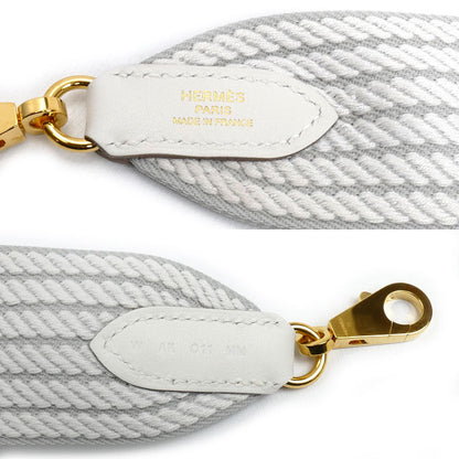 HERMES エルメス バンドリエール コルダージュ ショルダーストラップ グリスパール W刻印 レディース【中古】【美品】