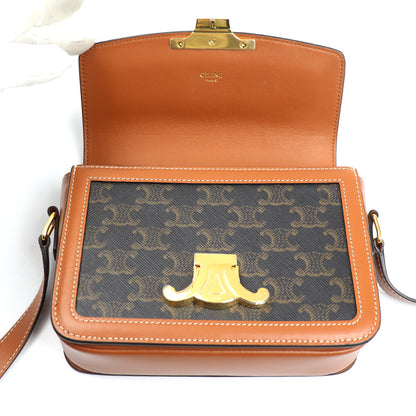CELINE セリーヌ トリオンフ ティーン ショルダーバッグ ブラウン 188882BZ4.04LU レディース【中古】【美品】