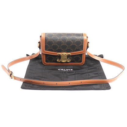 CELINE セリーヌ トリオンフ ティーン ショルダーバッグ ブラウン 188882BZ4.04LU レディース【中古】【美品】