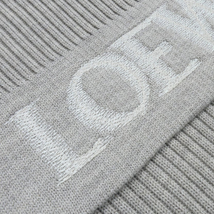 LOEWE ロエベ ロゴ マフラー グレージュ F540257X22 リブ レディース【中古】【美品】