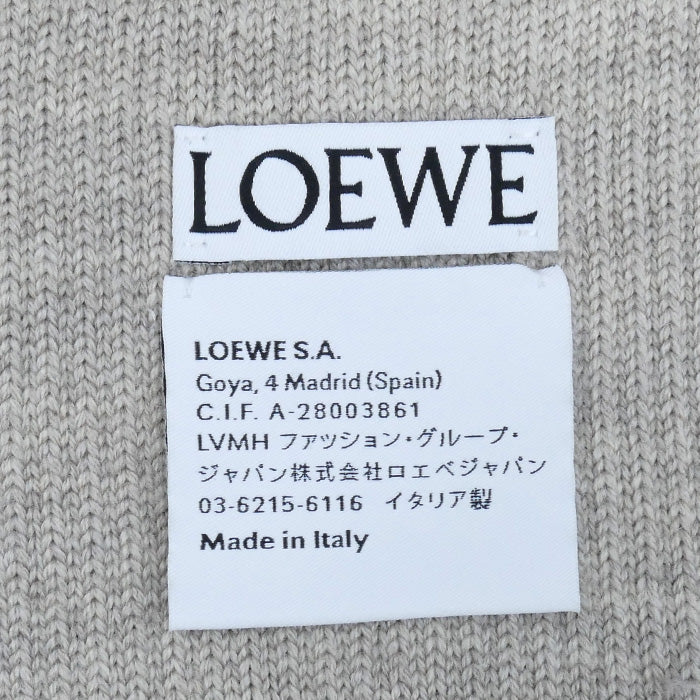 LOEWE ロエベ ロゴ マフラー グレージュ F540257X22 リブ レディース【中古】【美品】