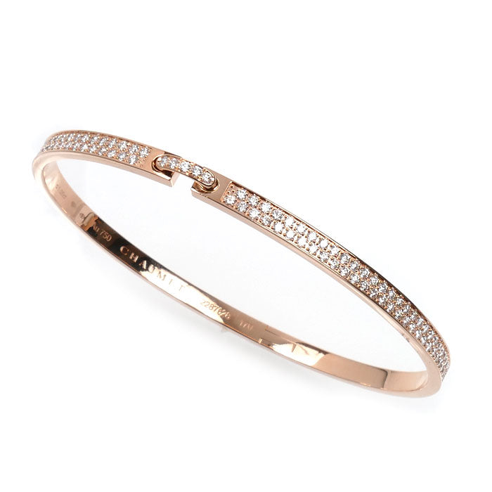 Chaumet ショーメ K18PG ピンクゴールド リアン エヴィダンス ダイヤ ブレスレット 083555-170 ダイヤモンド1.05ct 16.8g レディース【中古】【美品】