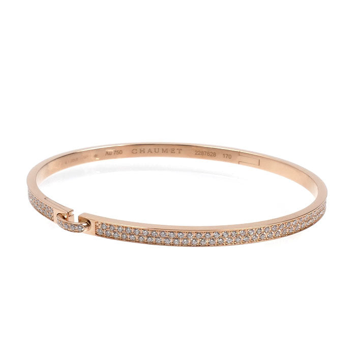 Chaumet ショーメ K18PG ピンクゴールド リアン エヴィダンス ダイヤ ブレスレット 083555-170 ダイヤモンド1.05ct 16.8g レディース【中古】【美品】