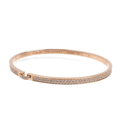 Chaumet ショーメ K18PG ピンクゴールド リアン エヴィダンス ダイヤ ブレスレット 083555-170 ダイヤモンド1.05ct 16.8g レディース【中古】【美品】