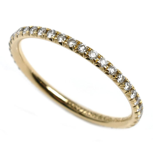 TIFFANY&Co. ティファニー K18YG イエローゴールド メトロ フルサークル ダイヤ リング・指輪 ダイヤモンド 9号 0.9g レディース【中古】【美品】