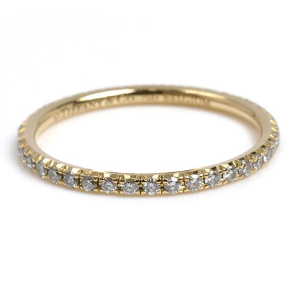 TIFFANY&Co. ティファニー K18YG イエローゴールド メトロ フルサークル ダイヤ リング・指輪 ダイヤモンド 9号 0.9g レディース【中古】【美品】