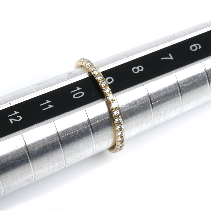 TIFFANY&Co. ティファニー K18YG イエローゴールド メトロ フルサークル ダイヤ リング・指輪 ダイヤモンド 9号 0.9g レディース【中古】【美品】
