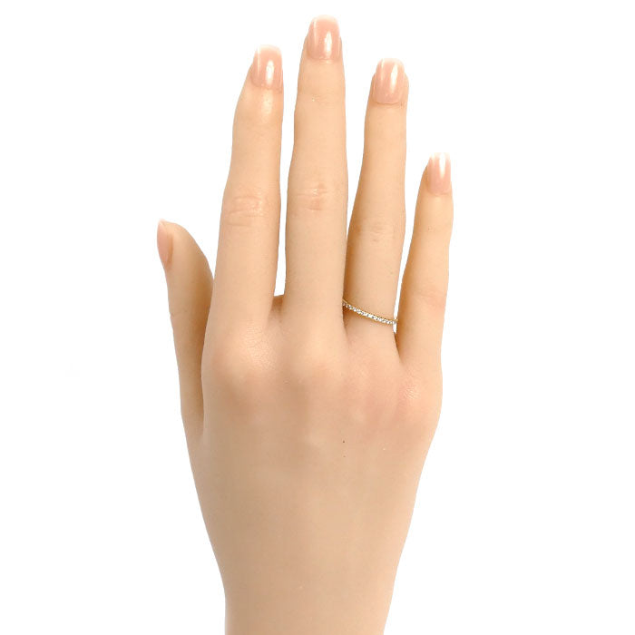 TIFFANY&Co. ティファニー K18YG イエローゴールド メトロ フルサークル ダイヤ リング・指輪 ダイヤモンド 9号 0.9g レディース【中古】【美品】