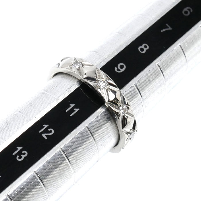 CHANEL シャネル Pt950プラチナ マトラッセ 10Pダイヤ リング・指輪 ダイヤモンド 10号 50 4.8g レディース【中古】【美品】