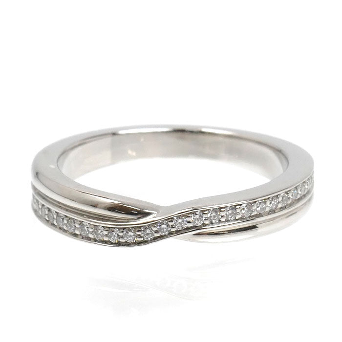 HARRY WINSTON ハリーウィンストン Pt950プラチナ ワンロウ パヴェ バンド ダイヤ リング・指輪 WBDPRD1RTST ダイヤモンド 7.5号 5.3g レディース【中古】【美品】