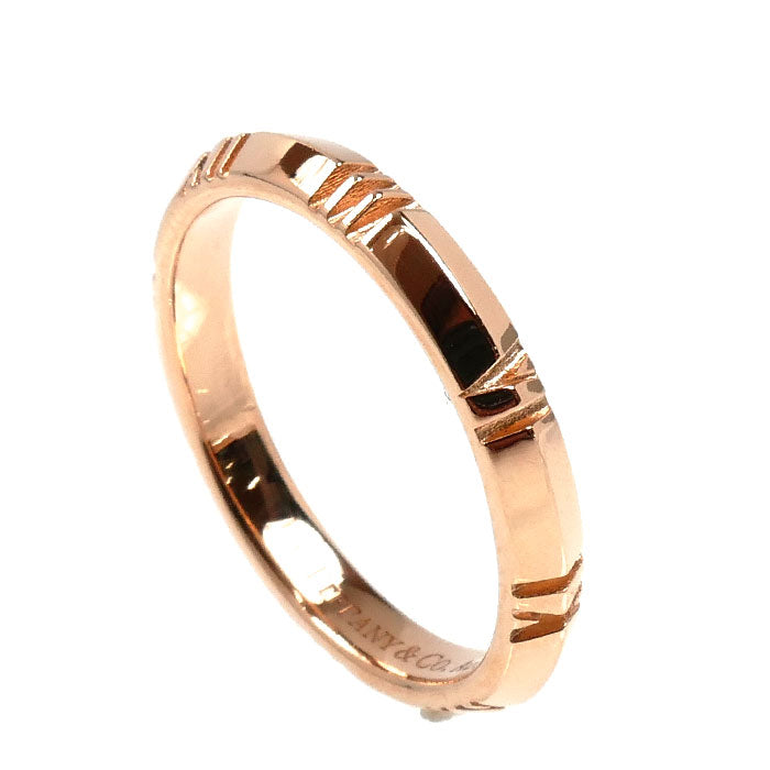TIFFANY&Co. ティファニー K18PG ピンクゴールド アトラス X クローズド ナロー リング・指輪 16.5号 4.0g ユニセックス【中古】【美品】