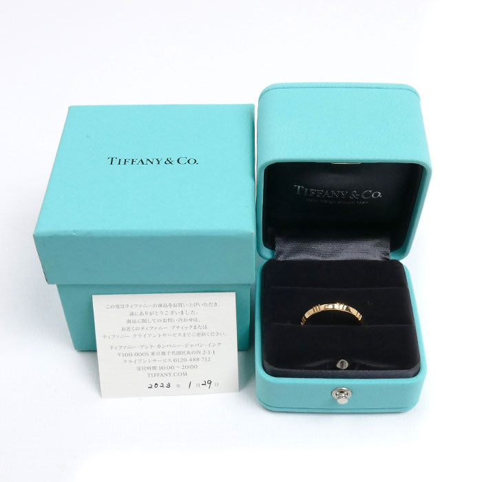 TIFFANY&Co. ティファニー K18PG ピンクゴールド アトラス X クローズド ナロー リング・指輪 16.5号 4.0g ユニセックス【中古】【美品】