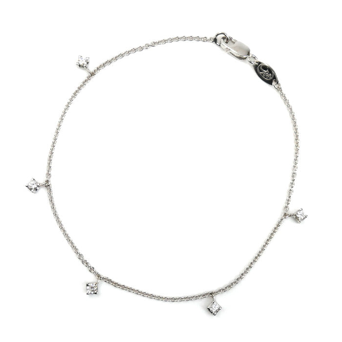 STAR JEWELRY スタージュエリー K18WG ホワイトゴールド ブレスレット ダイヤモンド0.18ct 1.9g 17.5cm レディース【中古】