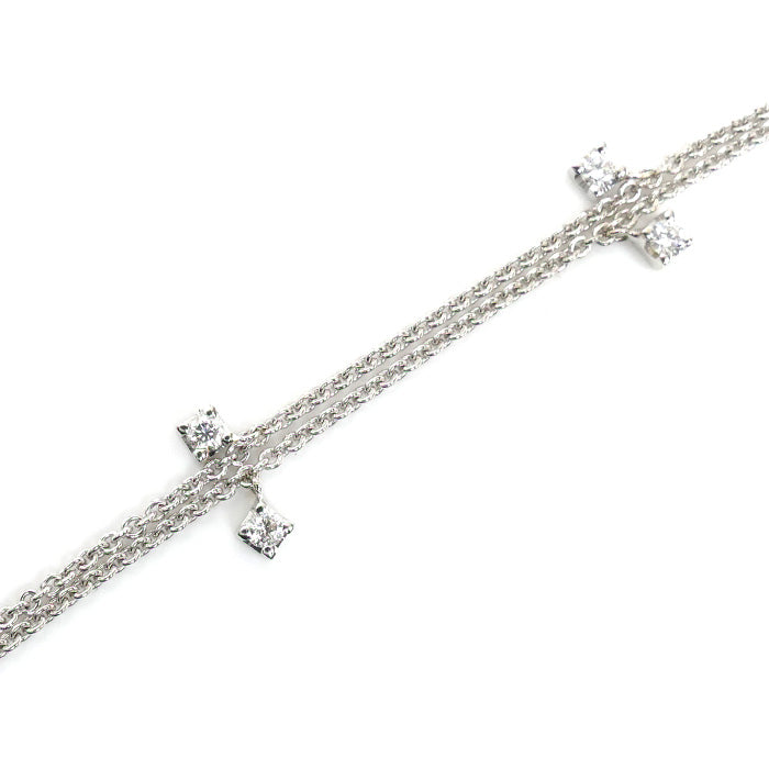 STAR JEWELRY スタージュエリー K18WG ホワイトゴールド ブレスレット ダイヤモンド0.18ct 1.9g 17.5cm レディース【中古】