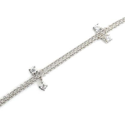 STAR JEWELRY スタージュエリー K18WG ホワイトゴールド ブレスレット ダイヤモンド0.18ct 1.9g 17.5cm レディース【中古】