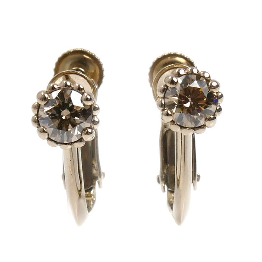 カシケイ K18BG ミル イヤリング ダイヤモンド0.40ct 2.5g ネジばね式 レディース【中古】【美品】