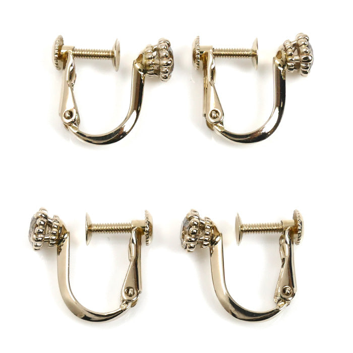 カシケイ K18BG ミル イヤリング ダイヤモンド0.40ct 2.5g ネジばね式 レディース【中古】【美品】