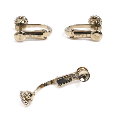 カシケイ K18BG ミル イヤリング ダイヤモンド0.40ct 2.5g ネジばね式 レディース【中古】【美品】