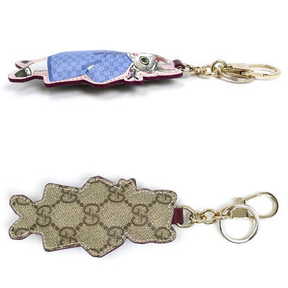 GUCCI グッチ GGスプリームキャンバス 日本限定 ヒグチユウコ 猫 キーチェーン チャーム ‎851743 FAFC1 8165 レディース【未使用】【買取品】