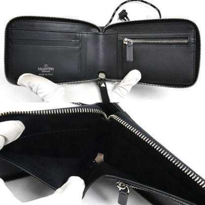 Valentino Garavani ヴァレンティノ・ガラヴァーニ VLTN ネックストラップ付ウォレット 二つ折り財布 ネックウォレット ブラック WY2P0P90LVN0NO ユニセックス【中古】【美品】