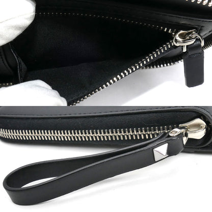 Valentino Garavani ヴァレンティノ・ガラヴァーニ VLTN ネックストラップ付ウォレット 二つ折り財布 ネックウォレット ブラック WY2P0P90LVN0NO ユニセックス【中古】【美品】