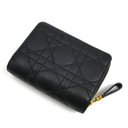 Dior ディオール ディオール カロ アカシア 二つ折り財布 ブラック S5240UWHC_M900 カナージュ レディース【中古】【美品】