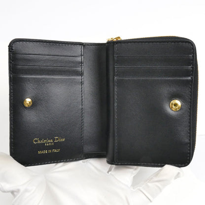 Dior ディオール ディオール カロ アカシア 二つ折り財布 ブラック S5240UWHC_M900 カナージュ レディース【中古】【美品】