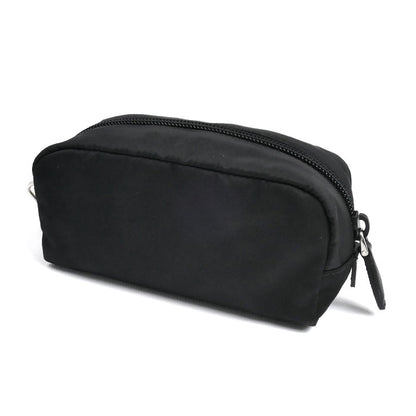 PRADA プラダ テスート トライアングルロゴ ポーチ ブラック 1NE175 R067 F0002 ICチップ レディース【中古】【美品】
