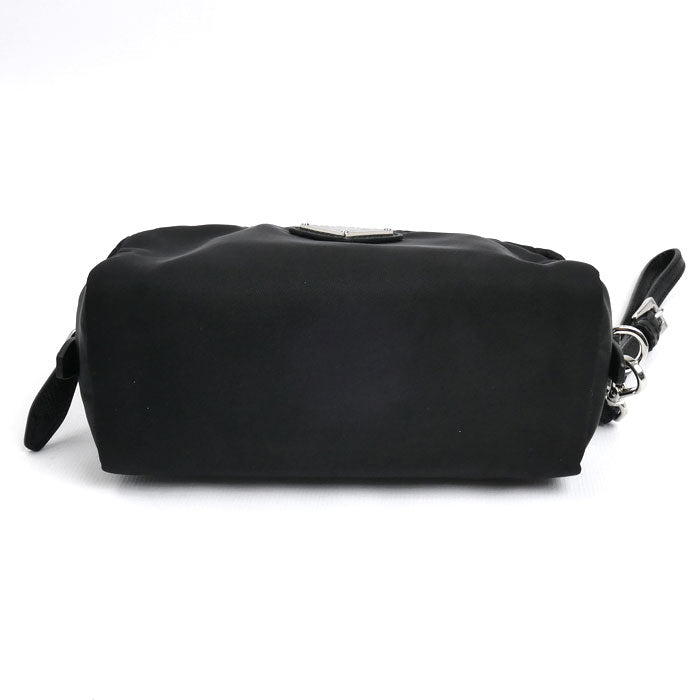 PRADA プラダ テスート トライアングルロゴ ポーチ ブラック 1NE175 R067 F0002 ICチップ レディース【中古】【美品】