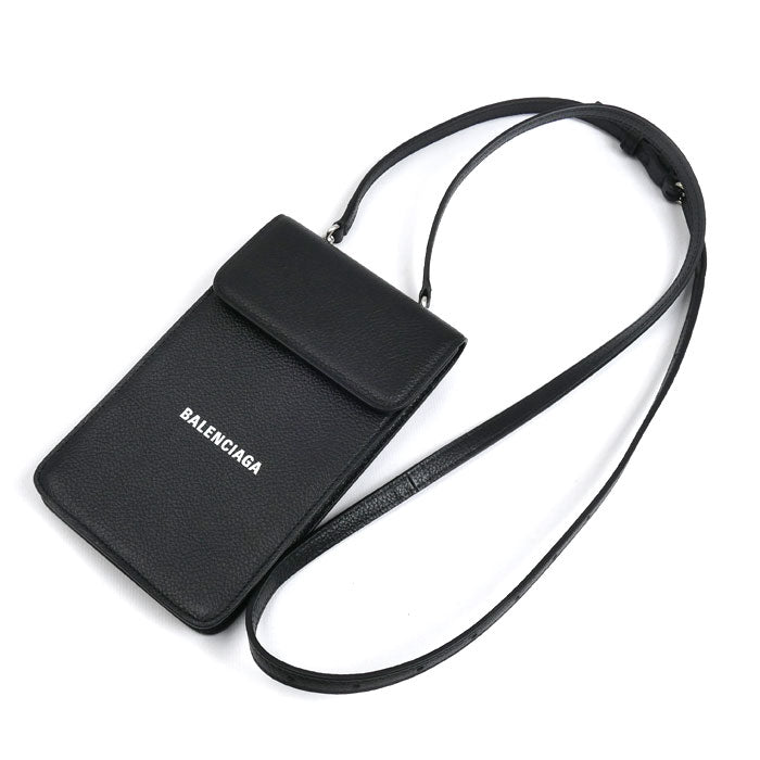 BALENCIAGA バレンシアガ CASH フォン&カードホルダー ショルダーバッグ ブラック 640536 ユニセックス【中古】【美品】