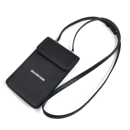 BALENCIAGA バレンシアガ CASH フォン&カードホルダー ショルダーバッグ ブラック 640536 ユニセックス【中古】【美品】