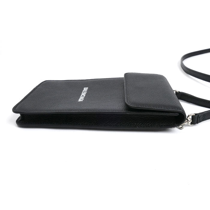BALENCIAGA バレンシアガ CASH フォン&カードホルダー ショルダーバッグ ブラック 640536 ユニセックス【中古】【美品】