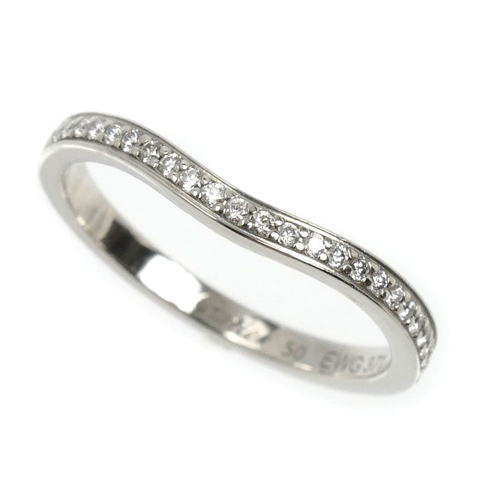 CARTIER カルティエ Pt950プラチナ バレリーナ カーブ ハーフエタニティ ダイヤ リング・指輪 B4093050 ダイヤモンド 10号 50 2.8g レディース【中古】【美品】