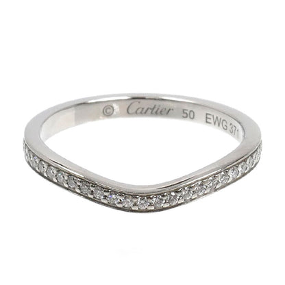 CARTIER カルティエ Pt950プラチナ バレリーナ カーブ ハーフエタニティ ダイヤ リング・指輪 B4093050 ダイヤモンド 10号 50 2.8g レディース【中古】【美品】