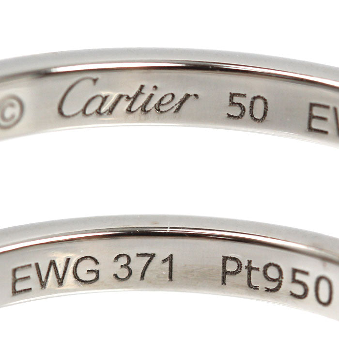 CARTIER カルティエ Pt950プラチナ バレリーナ カーブ ハーフエタニティ ダイヤ リング・指輪 B4093050 ダイヤモンド 10号 50 2.8g レディース【中古】【美品】