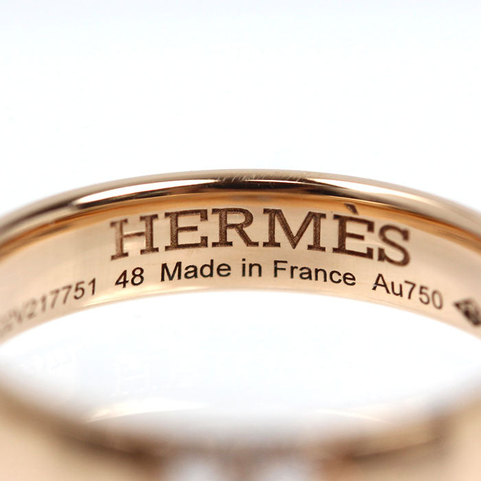 HERMES エルメス K18PG ピンクゴールド ヘラクレス ダイヤ リング・指輪 H119850B ダイヤモンド 8号 48 3.1g レディース【中古】【美品】