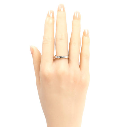 CARTIER カルティエ Pt950プラチナ エングレーブド 1P ダイヤ リング・指輪 ダイヤモンド 15.5号 56 5.0g レディース【中古】【美品】