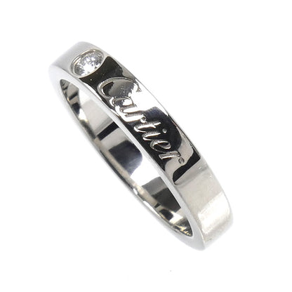 CARTIER カルティエ Pt950プラチナ エングレーブド 1P ダイヤ リング・指輪 B4051346 ダイヤモンド 6号 46 4.4g レディース【中古】【美品】