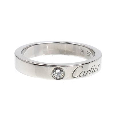CARTIER カルティエ Pt950プラチナ エングレーブド 1P ダイヤ リング・指輪 B4051346 ダイヤモンド 6号 46 4.4g レディース【中古】【美品】