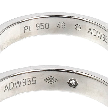 CARTIER カルティエ Pt950プラチナ エングレーブド 1P ダイヤ リング・指輪 B4051346 ダイヤモンド 6号 46 4.4g レディース【中古】【美品】