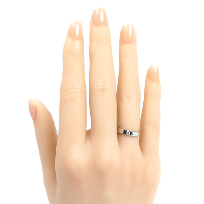 CARTIER カルティエ Pt950プラチナ エングレーブド 1P ダイヤ リング・指輪 B4051346 ダイヤモンド 6号 46 4.4g レディース【中古】【美品】