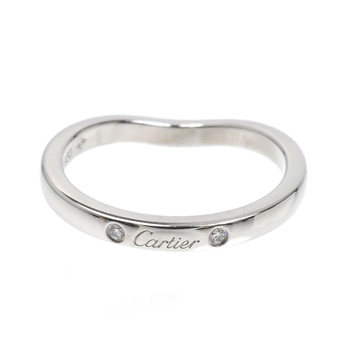 CARTIER カルティエ Pt950プラチナ バレリーナ カーブ ウェデング 3P ダイヤ リング・指輪 B4092948 ダイヤモンド 8号 48 3.2g レディース【中古】【美品】