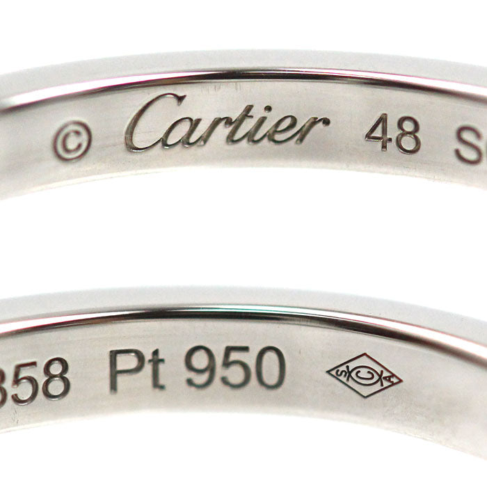 CARTIER カルティエ Pt950プラチナ バレリーナ カーブ ウェデング 3P ダイヤ リング・指輪 B4092948 ダイヤモンド 8号 48 3.2g レディース【中古】【美品】