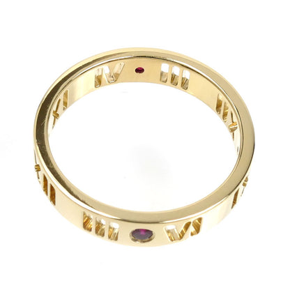 TIFFANY&Co. ティファニー K18YG イエローゴールド ピアスド アトラス 4P ルビー リング・指輪 ルビー 9号 2.8g レディース【中古】【美品】