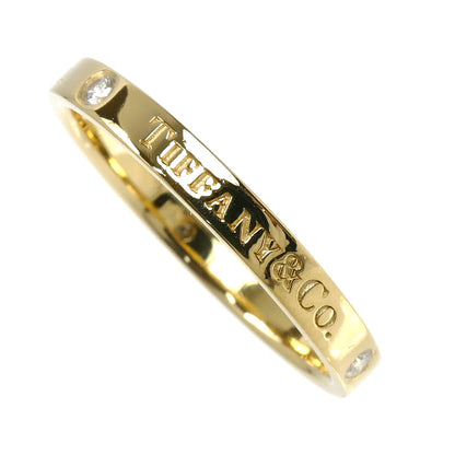 TIFFANY&Co. ティファニー K18YG イエローゴールド フラットバンド 3P ダイヤ リング・指輪 ダイヤモンド 21号 3.9g ユニセックス【中古】【美品】