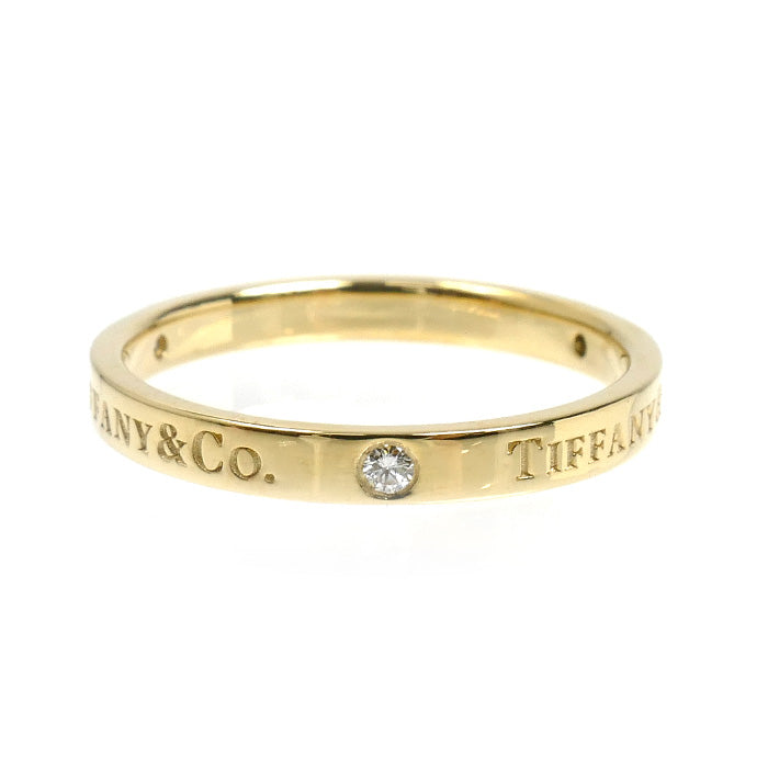 TIFFANY&Co. ティファニー K18YG イエローゴールド フラットバンド 3P ダイヤ リング・指輪 ダイヤモンド 21号 3.9g ユニセックス【中古】【美品】