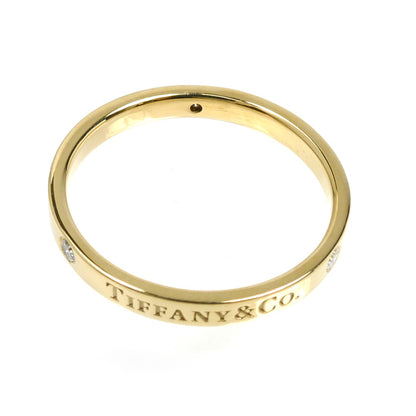 TIFFANY&Co. ティファニー K18YG イエローゴールド フラットバンド 3P ダイヤ リング・指輪 ダイヤモンド 21号 3.9g ユニセックス【中古】【美品】