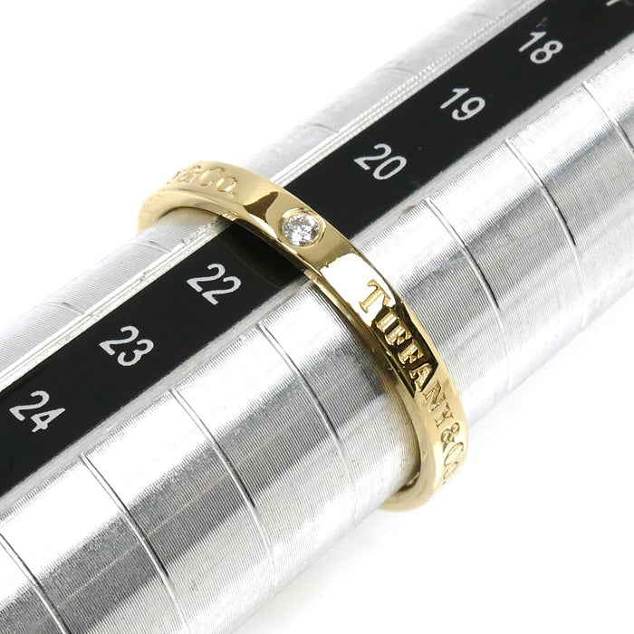 TIFFANY&Co. ティファニー K18YG イエローゴールド フラットバンド 3P ダイヤ リング・指輪 ダイヤモンド 21号 3.9g ユニセックス【中古】【美品】