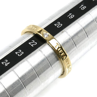 TIFFANY&Co. ティファニー K18YG イエローゴールド フラットバンド 3P ダイヤ リング・指輪 ダイヤモンド 21号 3.9g ユニセックス【中古】【美品】